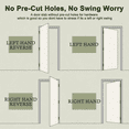 thumbnail image 5 of 24" X 96" White Primed 6-Panel Clear Glass Solid Core Pantry Slab Door Morden French Door, 5 of 8