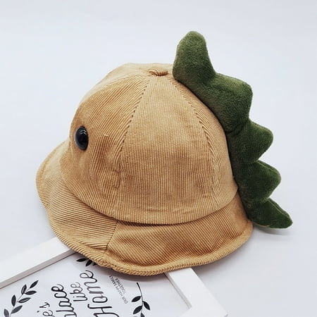 

Uccdo Baby Boys Girls Cartoon Dinosaur Bucket Hats Caps Kids Corduroy Sun Hat Headwear 6-18 Months