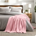 thumbnail image 5 of Bare Home Waffle Blanket - 100% Cotton - Lightweight & Breathable - Throw, Light Pink, 5 of 8