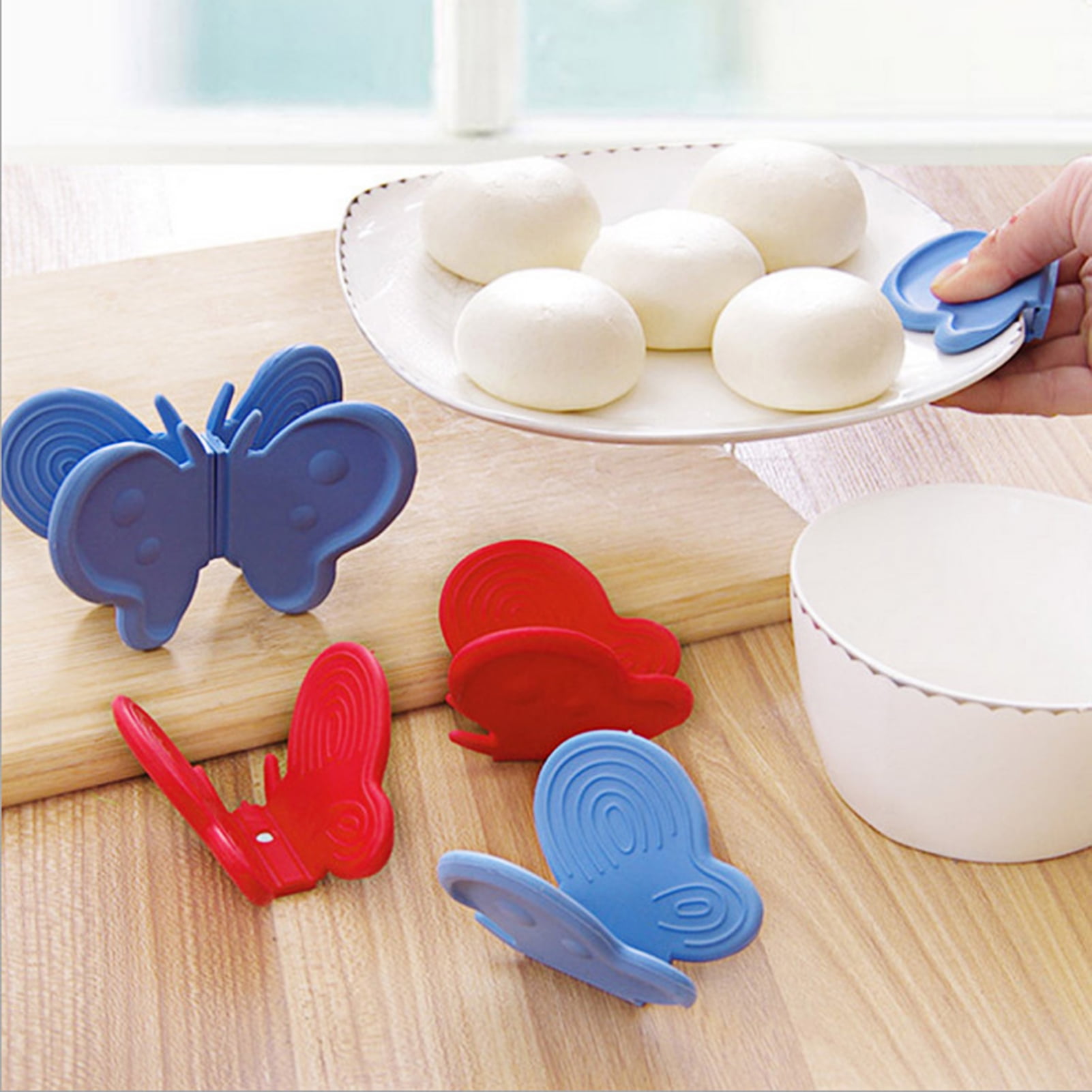 Adorable Butterfly-Shaped Silicone Anti-Scald Device Kitchen Tool Gadget Random 