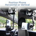 onn. 360 Degree Rearview Mirror Mobile Plastic Black Phone Mount