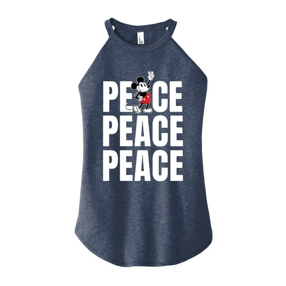 Mickey & Friends - Mickey Peace - Juniors High Neck Tank Top