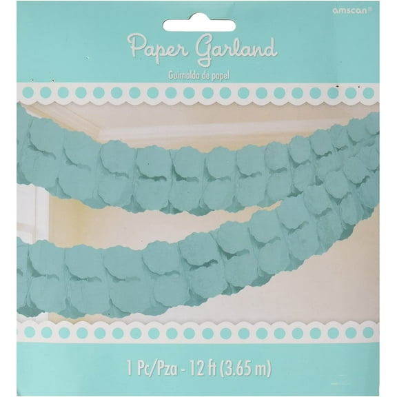 Solid Color Party Decoration Paper Garland ROBIN'S EGG BLUE