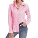 thumbnail image 2 of Camisa de vestir Siliteelon para mujer, con botones, sin arrugas, rosa, 2 of 9