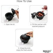 HOSLEY Ceramic Oil Warmer, Black