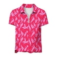 thumbnail image 4 of Fsgntruao Chemise à Manches Courtes Ample à Rayures Imprimées pour Femme, Printemps et Été, Col à Revers, 4 of 5