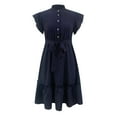 thumbnail image 4 of WILLBEST Vestidos Largos Casuales para Mujer Vestido Casual de Verano para Mujer, Manga Corta, Lunares, Fluido, Cómodo, para Uso Diario, Vacaciones, Estilo Bohemio, Atuendo Básico con Pulsera Grande​​, 4 of 4