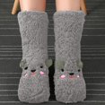 thumbnail image 2 of Warm Thick Knee High Socks for Women - Plush Fuzzy Sleeping Socks, Cozy Floor Slipper Socks with Soft Lining, Winter Home Lounge Boot Socks for Cold Weather Indoor Wear Gray, 2 of 2
