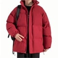 thumbnail image 5 of Ahdbta Men's Puffy Jackets Plus Size Winter Warm Padded Quilted Coats Zip Up Stand Collar Windproof Ouerwears with Pockets, 5 of 6
