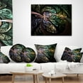 thumbnail image 3 of Designart Brown Blue Fractal Flower Digital Art - Floral Throw Pillow - 16x16, 3 of 4