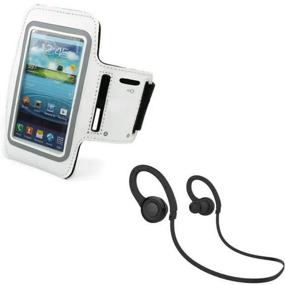 Earphones Sports Wireless Headset w Gym Workout Sports Running Armband Q6P for Blackberry Priv - BLU Studio X8 HD, Tank Extreme Pro (T0010UU), Vivo 5 - CAT S41 S48c S61 - Coolpad Canvas