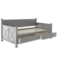 thumbnail image 3 of Twin Size Daybed with 2 Large Drawers, X-shaped Frame, Modern and Rustic Casual Style Daybed, 3 of 8