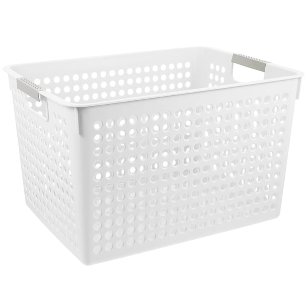 GOOHOCHY Cesta de lavandería de plástico Organizador de archivos de escritorio multifuncional Canasta de almacenamiento de juguetes para niños