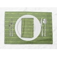 thumbnail image 1 of S4Sassy Green Line Geometric Everyday Washable Placemats With Napkins Dining Table Decor, 1 of 3