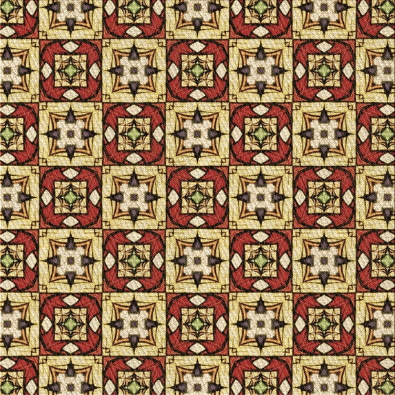 Ahgly Company Indoor Square Patterned Chrome Gold Yellow Area Rugs, 7' Square