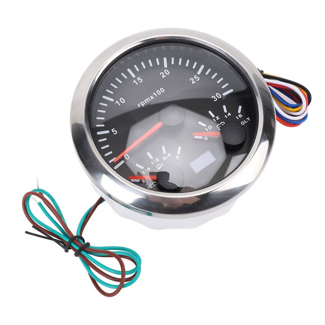 85mm 3 in 1 Speedometer Tachometer Voltmeter 7 Colors Backlight Fuel Level Gauge for RV Yacht Truck