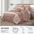 thumbnail image 7 of Lanco Blush Comforter Set Queen Size , 7 Pieces Jacquard Bedding Set , Floral Design , All Season, 7 of 7