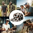 thumbnail image 6 of Black and White Cow Print Flat Brim Snapback Hat - Adjustable Farmhouse Vintage Baseball Cap for Men & Women - Country Style Animal Design Urban Streetwear, 6 of 6