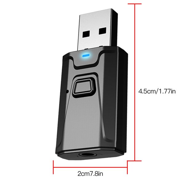 Bluetooth 5.0 Receptor de audio Micrófono Transmisor de audio inalámbrico Teléfono Adaptador de audio para computadora Inevent EL4588-00B