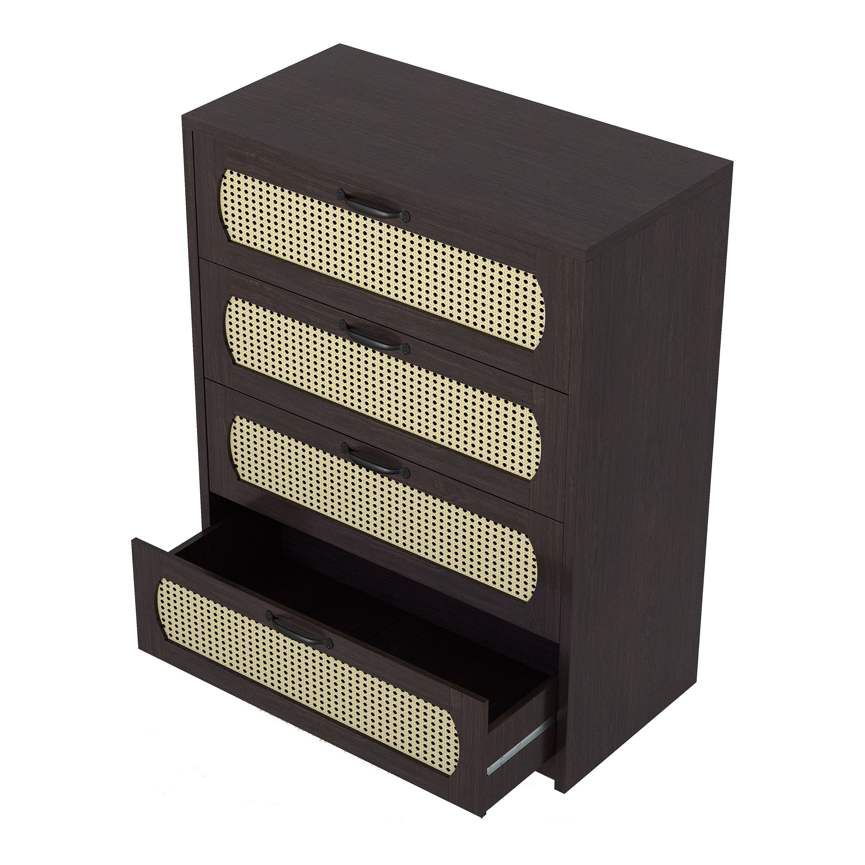 Furniture of America Evalte Adult Modern 4-Drawer Wood Vertical Dresser, Espresso