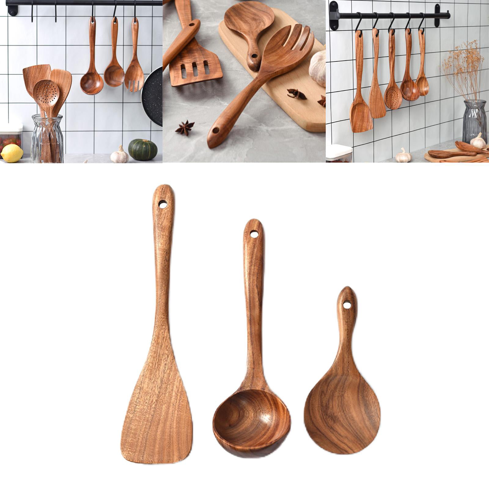 Teak Wood Cooking Utensils Set – Southern Market Shops
