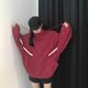 thumbnail image 5 of Abrigo de sudadera de moda de otoño invierno con manga de murciélago suelta para mujer (Rojo XL) Tmvgtek Para estrenar, 5 of 9