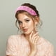 thumbnail image 4 of Diadema esponjosa y suave de Bargains Únicos en color sólido para mujeres, bandas de pelo de perlas falsas, diadema suave y esponjosa en rosa, 4 of 7