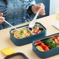 thumbnail image 4 of Bento Box Japanese Style Portable Outdoor Stainless Steel Plastic Thermal Lunch Box for Kids with Compartment Food Boxs red plastic 2, 4 of 6
