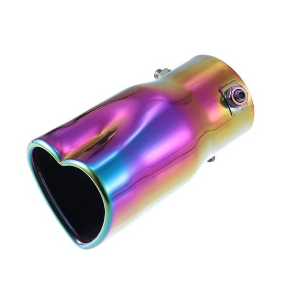 Unique Bargains Car Exhaust Tip Pipe Heart Shaped Diameter 2.36" Universal Bolt-On Metal