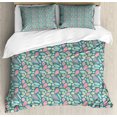 thumbnail image 1 of Botanical Duvet Cover Set Queen Size, Pastel Tone Repetition with Various Leaves, Decorative 3 Piece Bedding Set with 2 Pillow Shams, Multicolor, by Ambesonne, 1 of 3