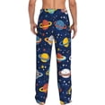 thumbnail image 3 of Uemuo Planets and Stars Pattern Men's Wide Leg Palazzo Lounge Pants with Pockets Light Weight Loose Comfy Casual Pajama Pants-XX-Large, 3 of 9