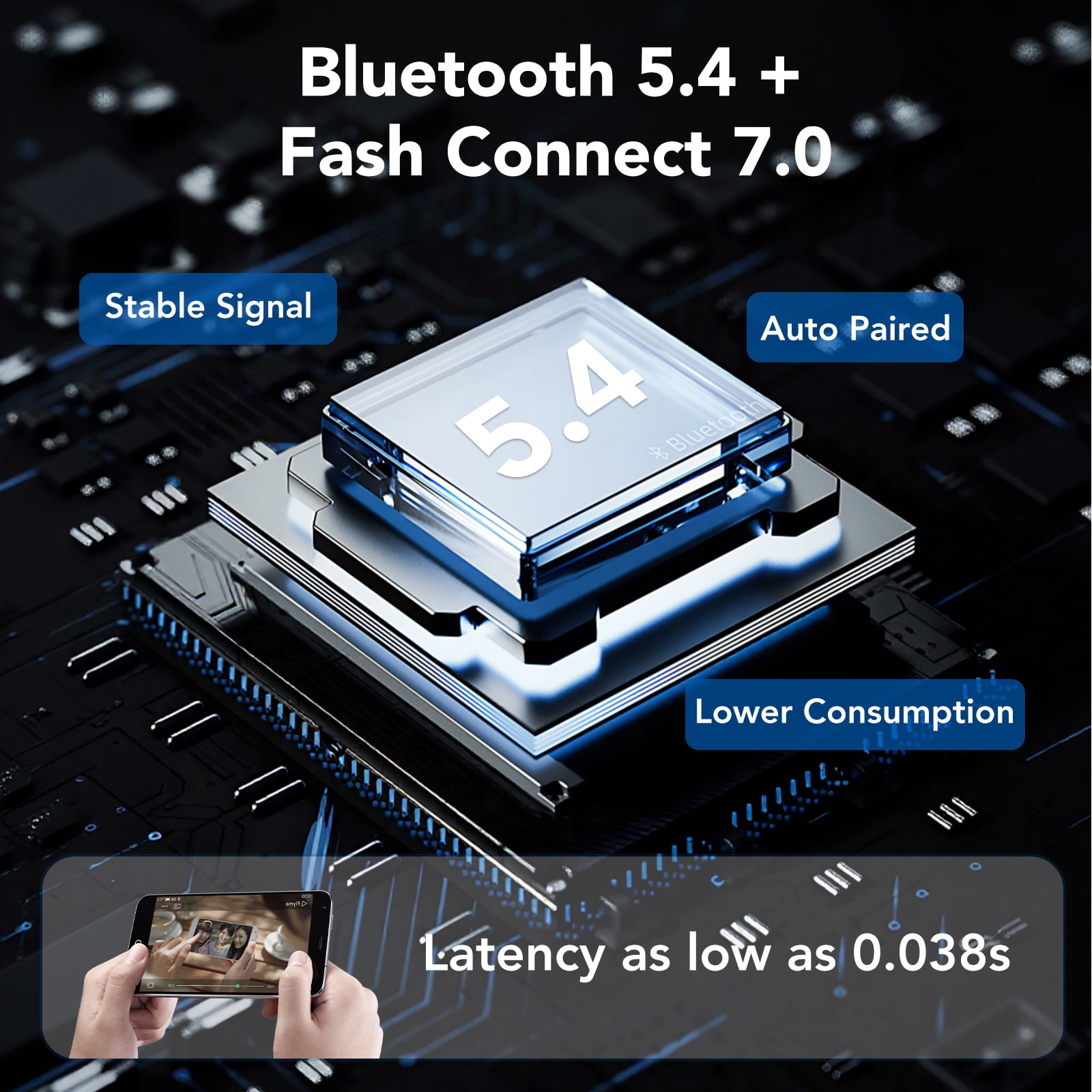 Wireless Earbuds Bluetooth Headphone, Bluetooth 5.4 Earbud, 80Hrs Playtime with LED Charging Case, 4 ENC Noise Cancelling Mic, Deep Bass Ear Buds with Earhook, IPX7 Waterproof Headphones for Sport