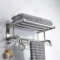 MONIPA 4 Silver Towel Hook Wall Mounted Stainless Towel Rack Telescopic ...
