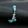 thumbnail image 4 of Uloveido Adjustable Charms Strand Bracelet for Womens Bangle Rhinestone Crystal Snake Chain Vintage Silver Color Y934-1(Blue), 4 of 7