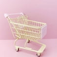 thumbnail image 3 of Inteprter Mini carrito de compras, carro de mano de mesa, supermercado, juguetes maravillosos para niños, adornos artesanales de simulación, Decoración del hogar Amarillo, 3 of 6