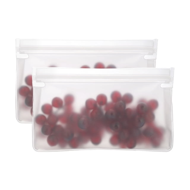 Uxcell Sac de Congélation Réutilisable 6"x2"x4.1", 2 Pcs Sacs de Stockage Alimentaire Étanches avec Fermeture Éclair pour Réfrigérateur Collation Légumes Fruits Glace pour une Fraîcheur Durable, Transparent
