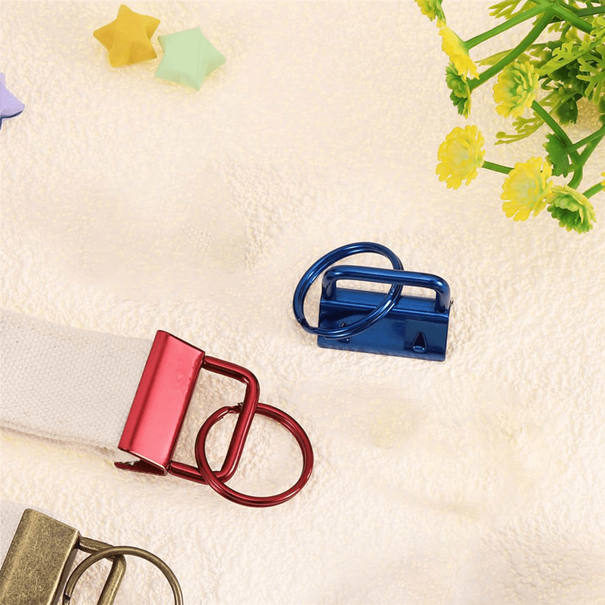 20PCS Key Fob Hardware with Keychain Rings for Bag Webbing,Blue