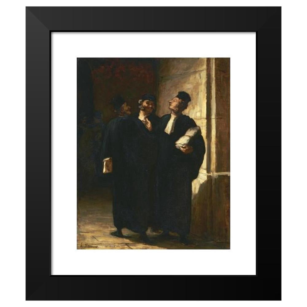 Honoré Daumier 12x14 Black Modern Framed Museum Art Print Titled - Three Lawyers