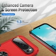 thumbnail image 5 of Allytechgroup for Google Pixel 10 /10 Pro Case with 2 Pcs Screen Protector, Rugged Military Grade Shockproof Ring Kickstand Anti-Scratch Magnetic Back Cover Shell Case for Women Men, Red+Black, 5 of 9