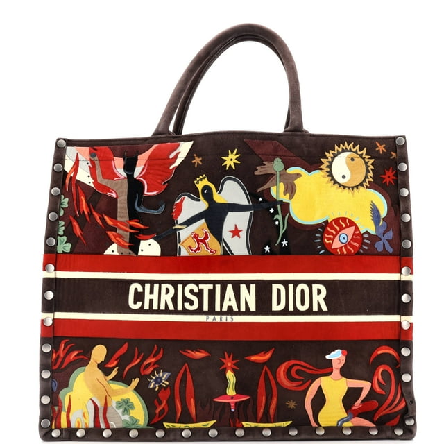 Pre-Owned Book Tote Multicolor Studded Suede Large By Rebag