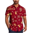 thumbnail image 2 of Blusa y camisa de manga corta con cuello vuelto para hombre, blusa informal de moda con cuello vuelto, blusa estampada de manga corta con botones, blusa de poliéster para hombre, 2 of 6
