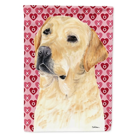 - Labrador Yellow Hearts Love Valentine's Day Garden Flag