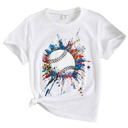 

Baby Girl Boy Casual Baseball 3D Prints Blouse T Shirt Outfit Tops Size 160 Hot Pink