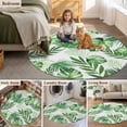 thumbnail image 5 of Summer Botanical Round Area Rug 5Ft Washable Circle Rugs for Living Room Bedroom, Monstera Palm Leaves Green Non-Slip Carpet Floor Mats Indoor Outdoor Carpet Runner Aesthetic Home Decor, 5 of 8