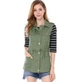 thumbnail image 1 of Chaleco Tipo Anorak Allegra K Estilo Cargo Ligero Con Cordón Para Mujer Verde M, 1 of 7