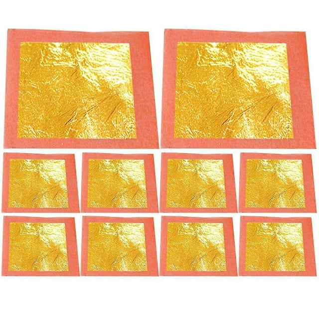 10 Sheets Gold Foil Sheets Decorative Real Golden Foil Sheets Arts Crafts Gold Foil
