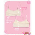 thumbnail image 2 of Sweet & Sassy Girls’ Training Bra – 5 Pack Cotton Stretch Crop Cami Bralette (S-L), 2 of 7