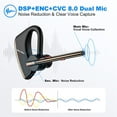thumbnail image 4 of New bee Bluetooth Earpiece V5.2 Wireless Bluetoot,24H Talk/180Days Standby,ENC Dual Mic Noise Cancelling,270°Rotatable Mic,Left/Right Ear Compatible for iPhone Android Driver Business Office,Black, 4 of 6