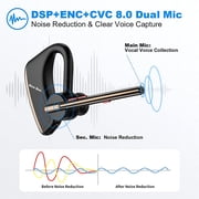 New bee Bluetooth Earpiece V5.2 Wireless Bluetoot,24H Talk/180Days Standby,ENC Dual Mic Noise Cancelling,270°Rotatable Mic,Left/Right Ear Compatible for iPhone Android Driver Business Office,Black