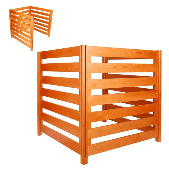 Air Conditioner Fence Screen, Rustic Wood, Simple Setup, Wind Resistant, AC Cover, Yard, Backyard, Outside